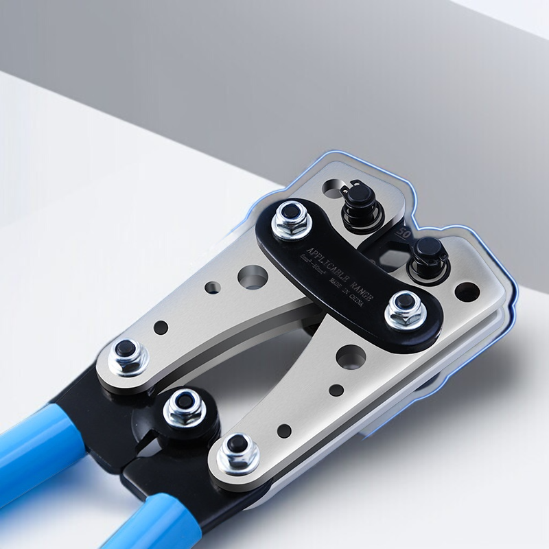 大型ケーブルカッター圧着セット 冷圧端子クランプ ノーズベア圧着プライヤー 裸圧着ケーブルカッター