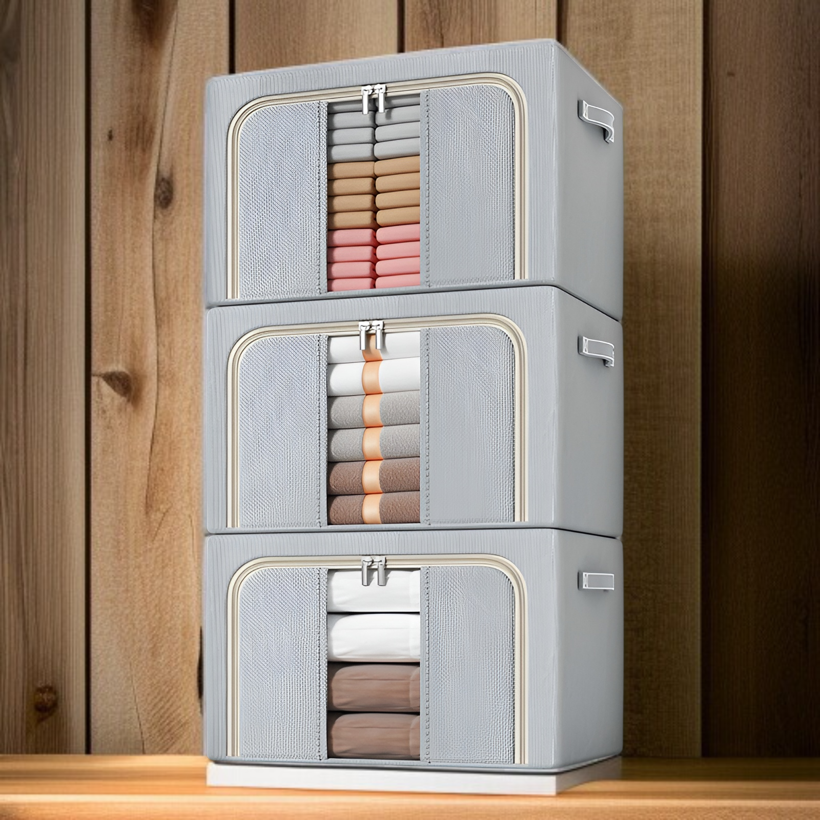 収納ボックス 家庭用ワードローブ 衣類収納ボックス オックスフォード布 衣類折りたたみ収納バッグ 大容量 キルト収納キャビネット