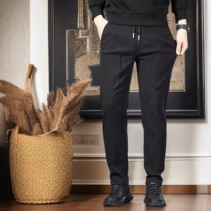 남성 기모 도톰 트레이닝 바지 전면 이미지