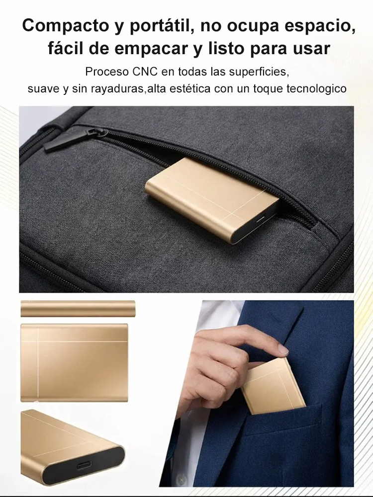 SSD portátil de alta velocidad universal para teléfono y computadora