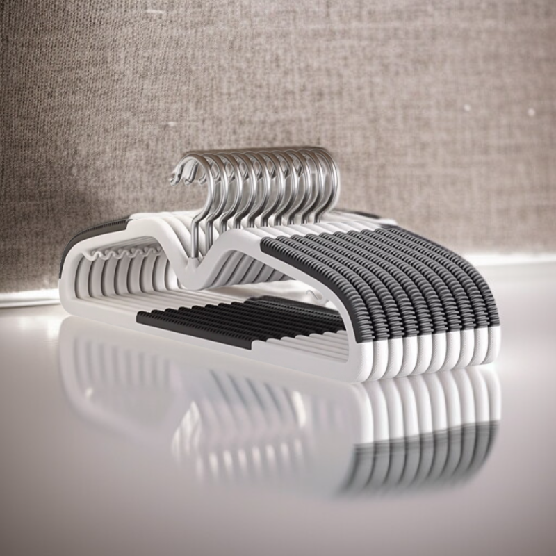 Set de 10 perchas compactas para ropa, antideslizantes y sin marcas, ahorra espacio