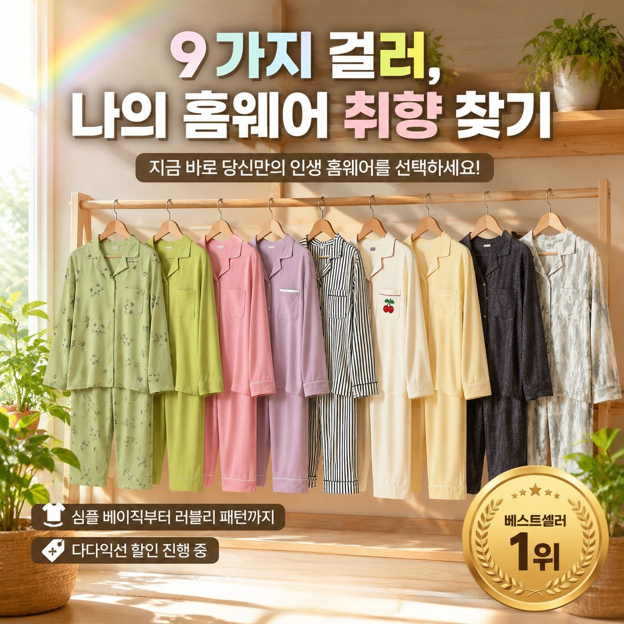 여성용 봄/가을 순면 긴팔 스위트 가디건 칼라 잠옷