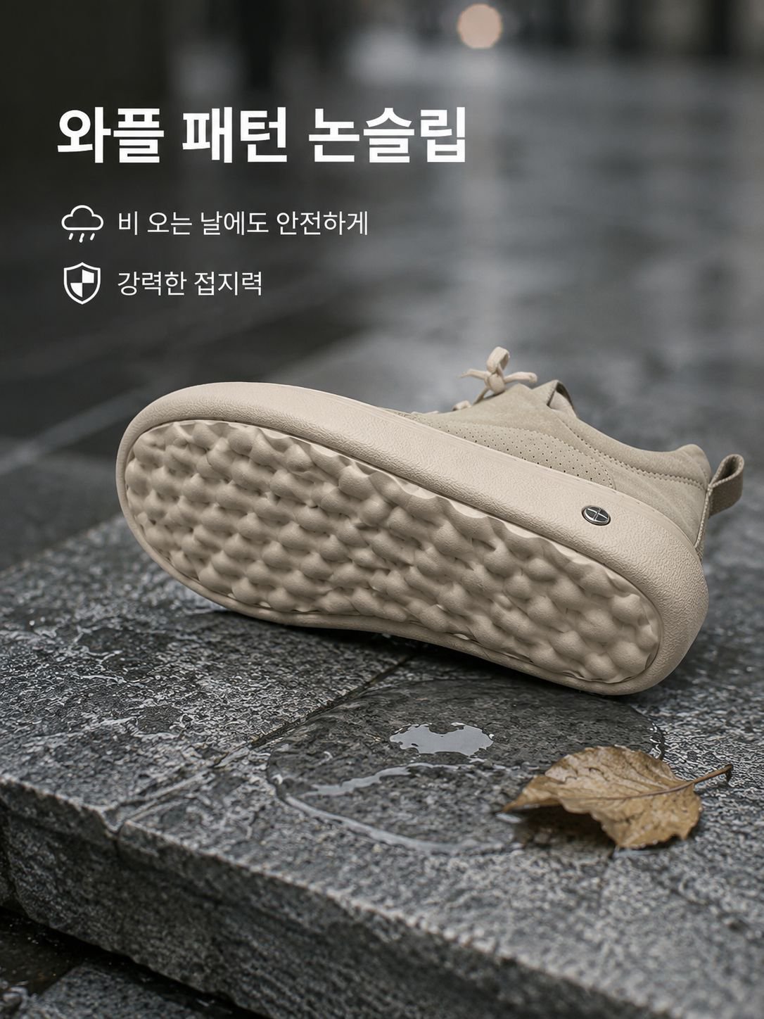 스타일리시한 남성 캐주얼 슈즈 착용 예시