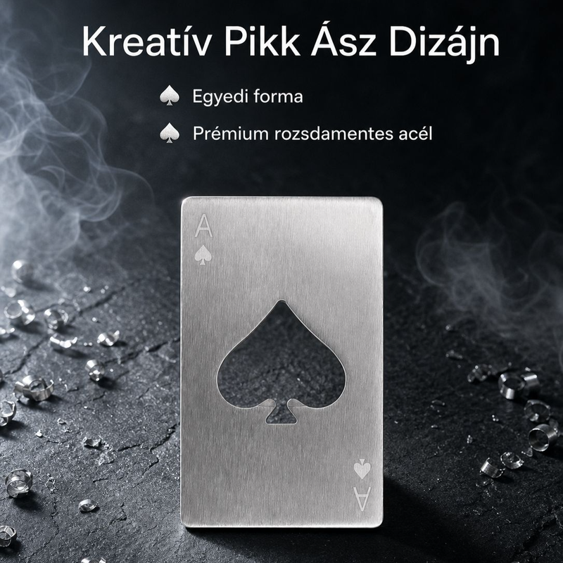 Kreatív pókerkártya formájú rozsdamentes acél otthoni sörnyitó