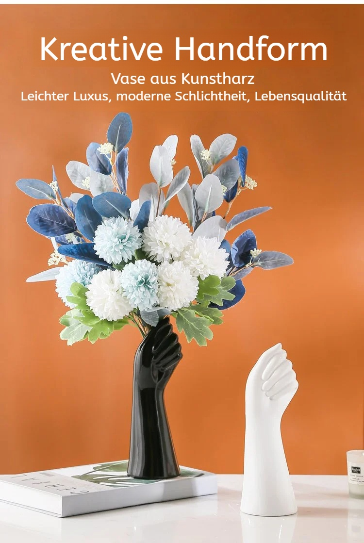 Kreative handförmige Harzvase als Wohnaccessoire