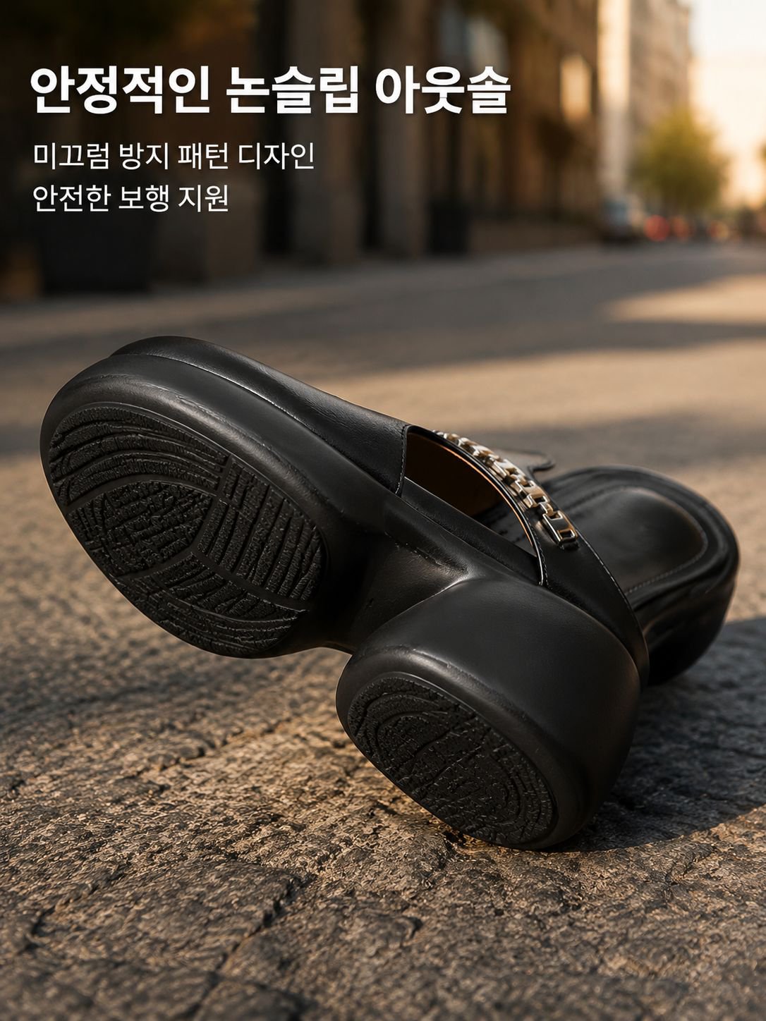 방수 플랫폼 하이힐 여성 뮬 샌들