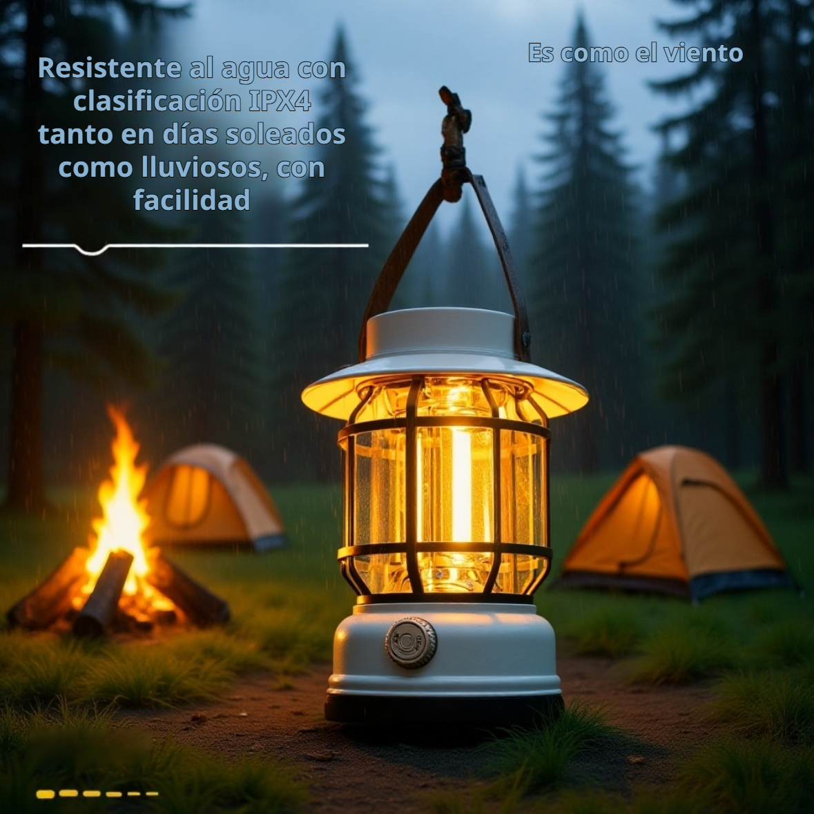 Lámpara vintage de caballo ambiente para camping, recargable y solar