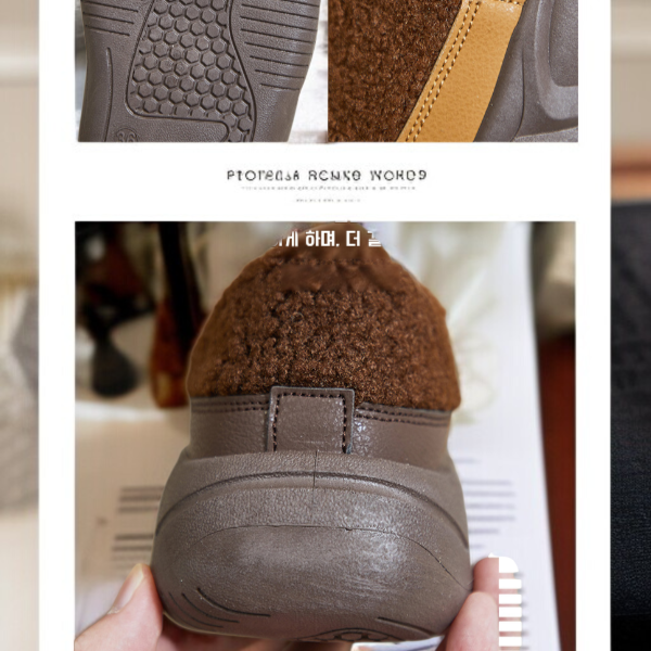 여성 면화 스웨이드에 융털 쿠션창 로퍼 미끄럼 방지 가을 겨울 여성 면화