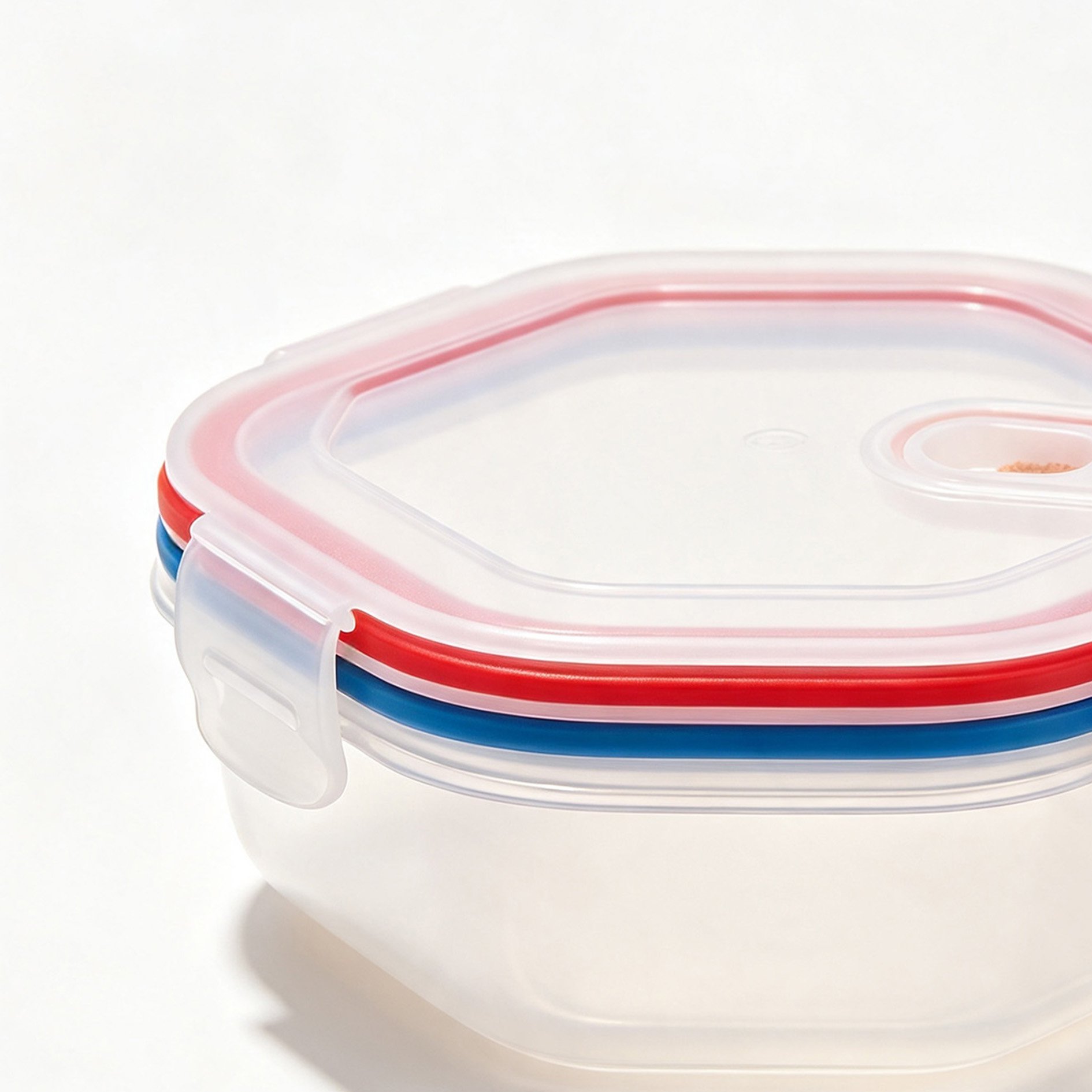 Three-color sealing ring food storage container
