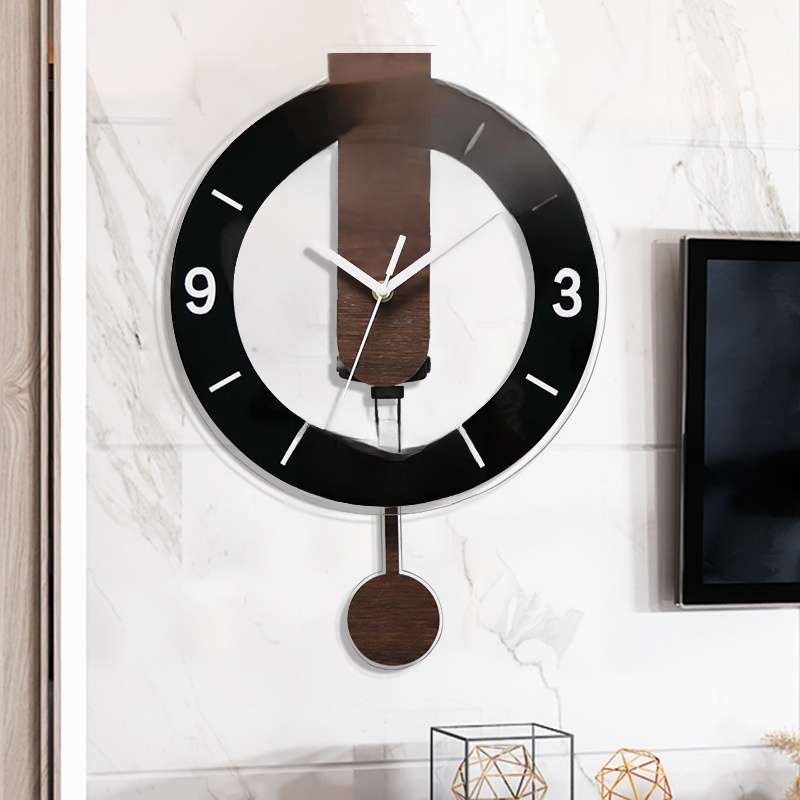 Nordic Style Wooden Grain Wall Clock for Living Room