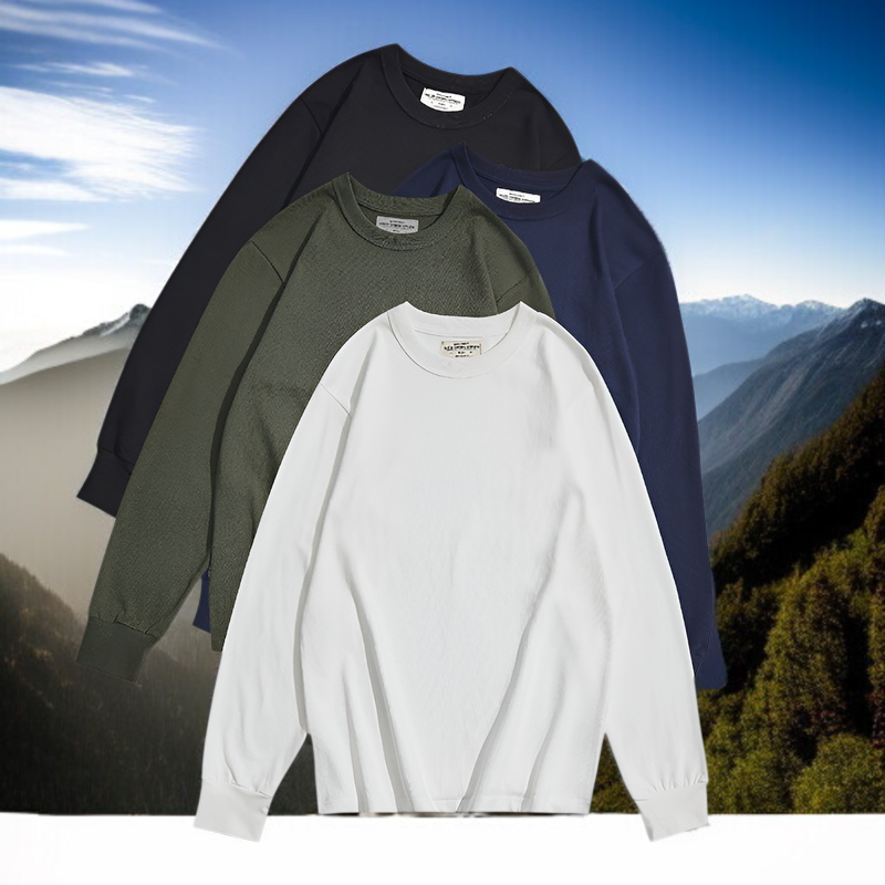 秋冬新作 280gヘビーウェイト無地長袖Tシャツ シンプルインナー