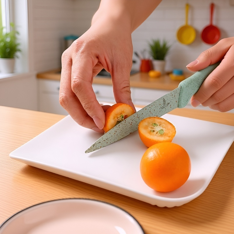 Cutting board hanging on kitchen wall for space-saving storage
