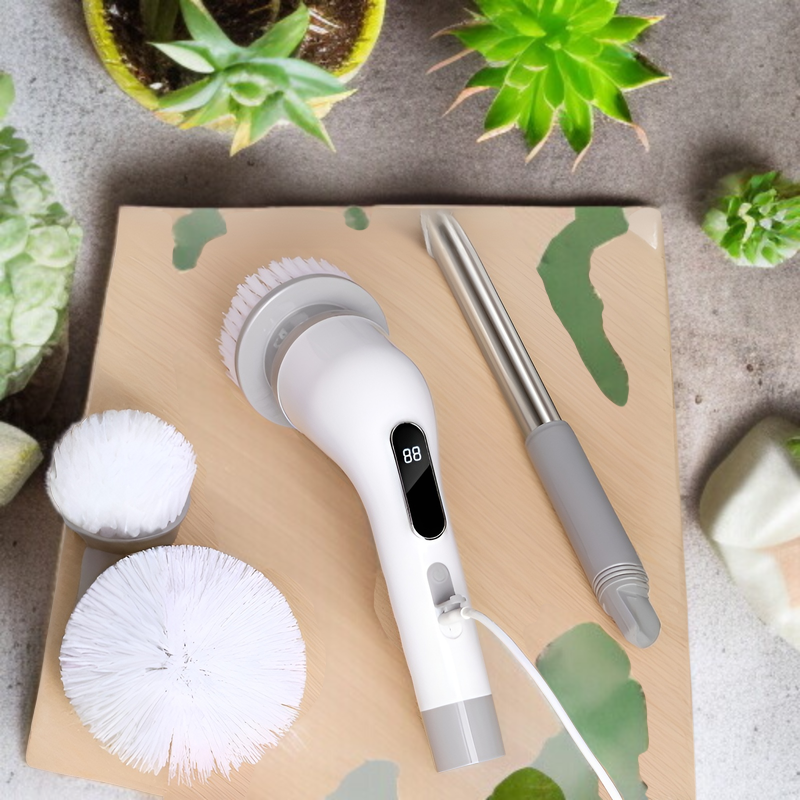 多機能電動クリーニングブラシ 9 ヘッドキッチンバスルームクリーニングワイヤレス充電格納式ハンドヘルドたわし
