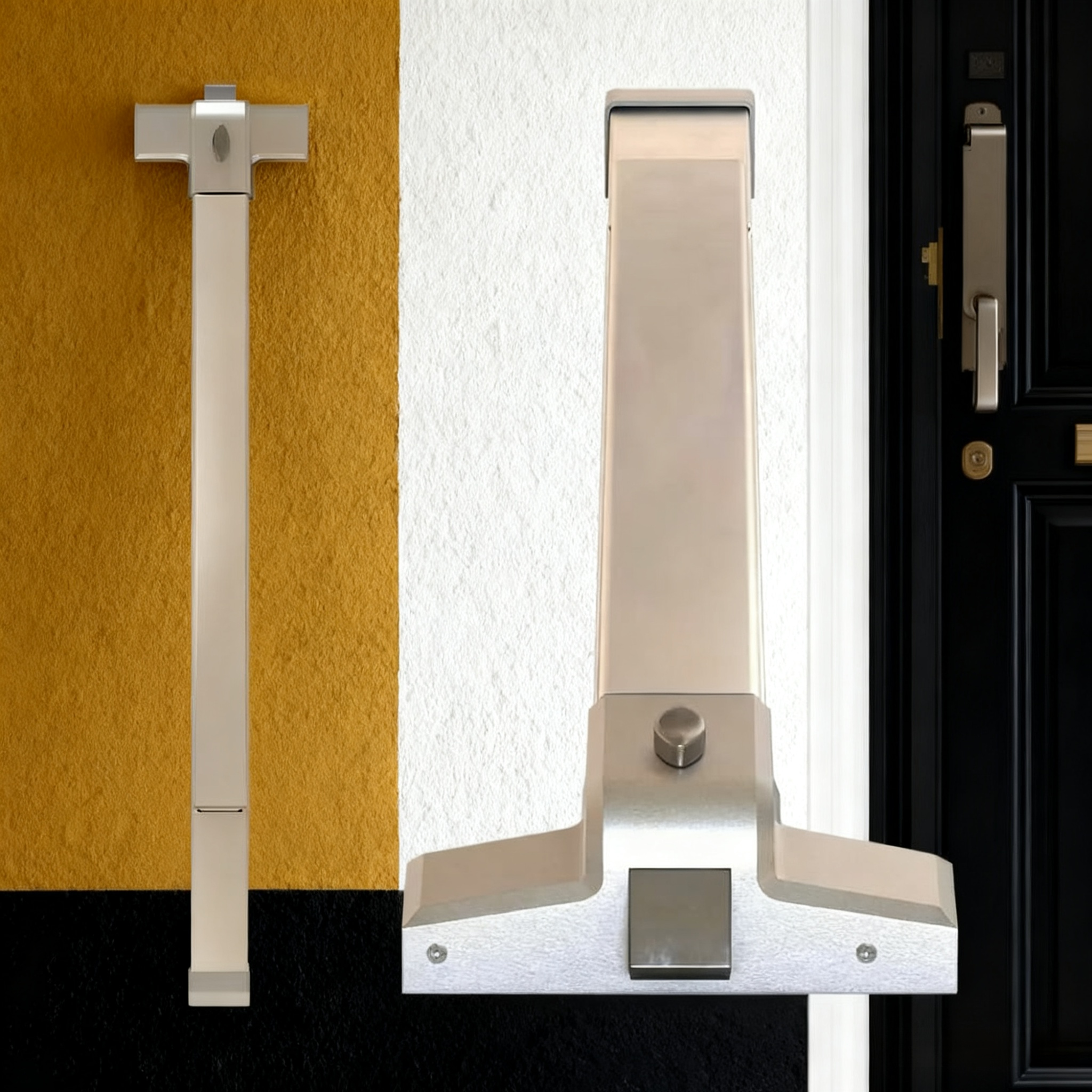 Easy-to-use push bar door lock for safety exits