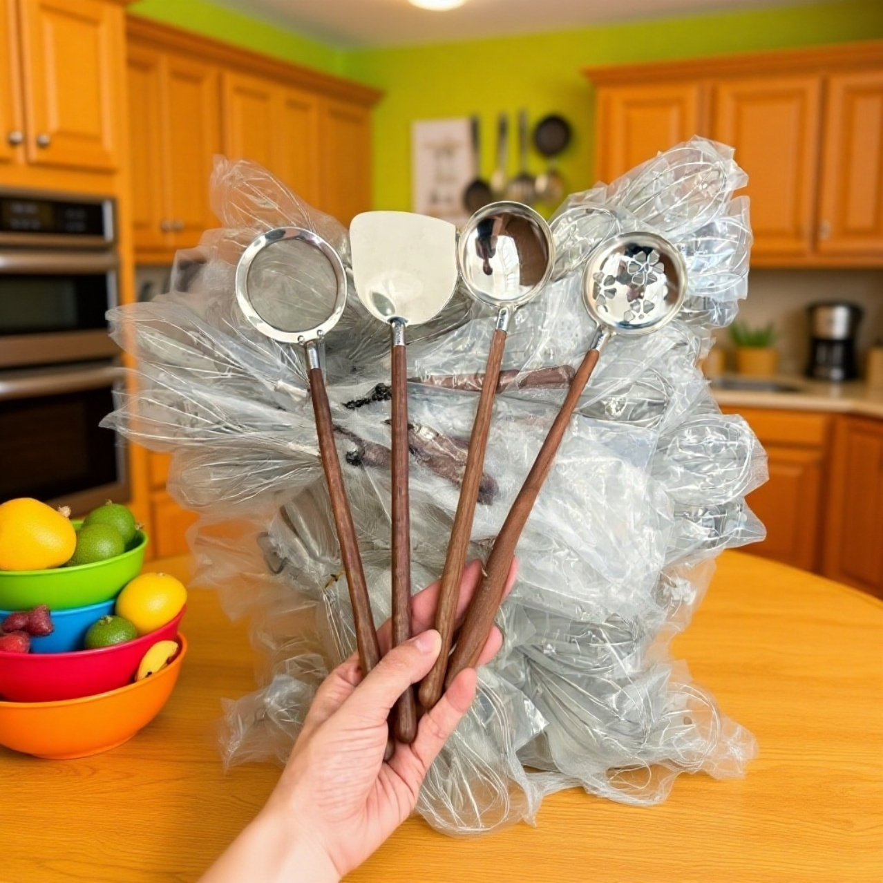 錆びにくいステンレス製レードルの質感詳細