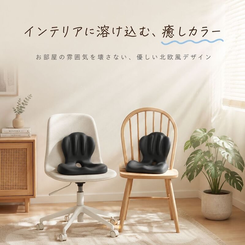 多機能低反発クッション＆ピローセット、学習・オフィスに最適