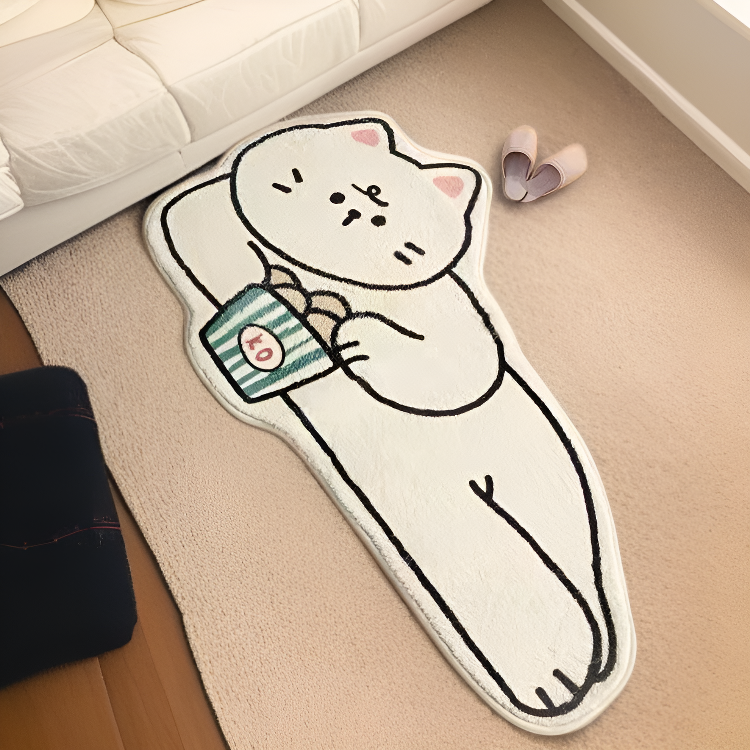 Minimalistyczny dywanik z kreskówkowym psem