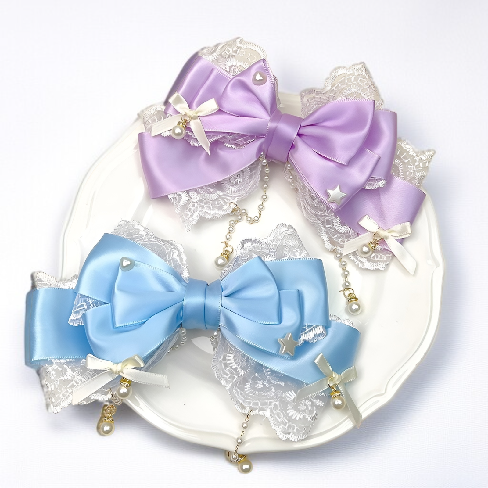 蕾絲蝴蝶結髮夾近拍圖