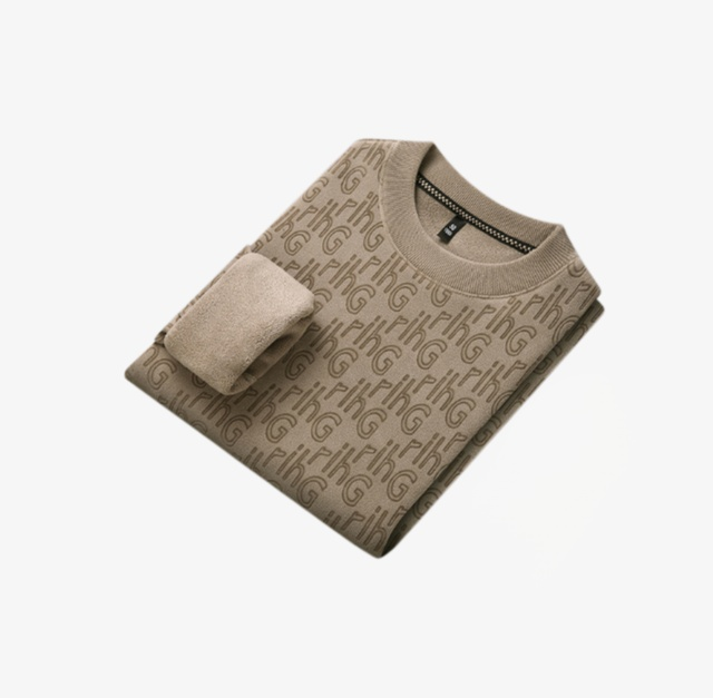 캐주얼 패션 남성 상의 자카드 라운드 긴팔 후드 기모 기모 레깅스 상의