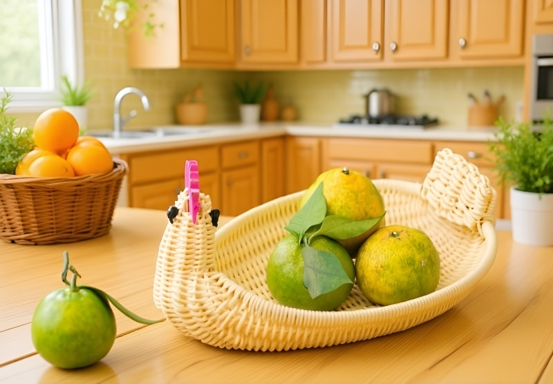 라탄 바구니의 디테일과 내구성