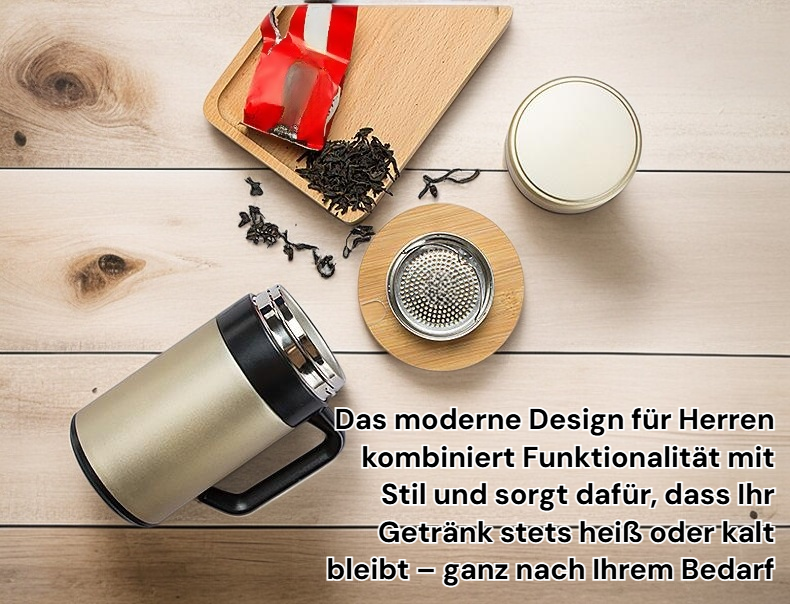 Thermosbecher aus 304 Edelstahl für Herren mit großem Fassungsvermögen