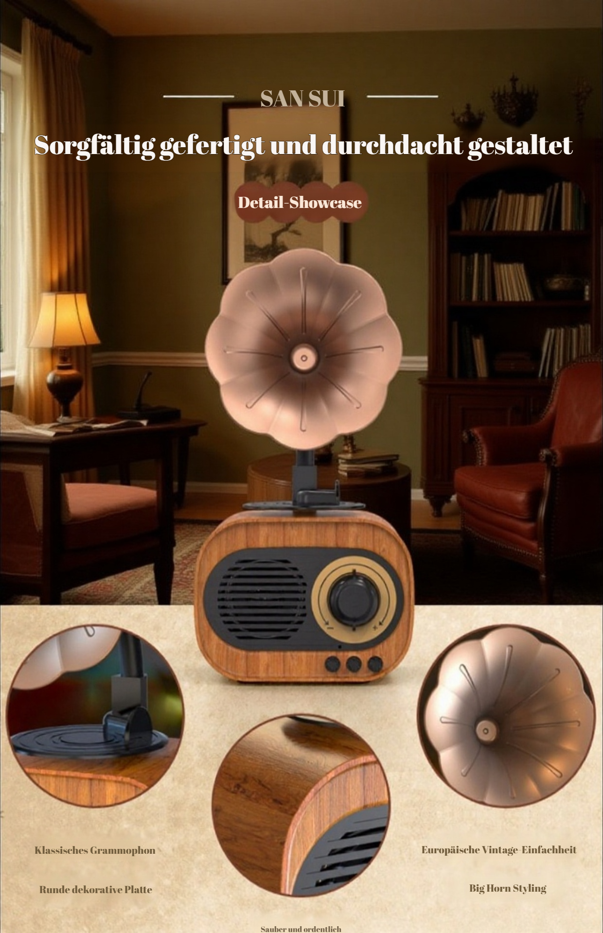 Klassischer Phonograph Lautsprecher Mini