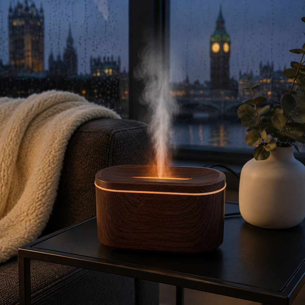 Colorful Flame Aroma Diffuser USB Desktop Ambient Night Light Humidifier