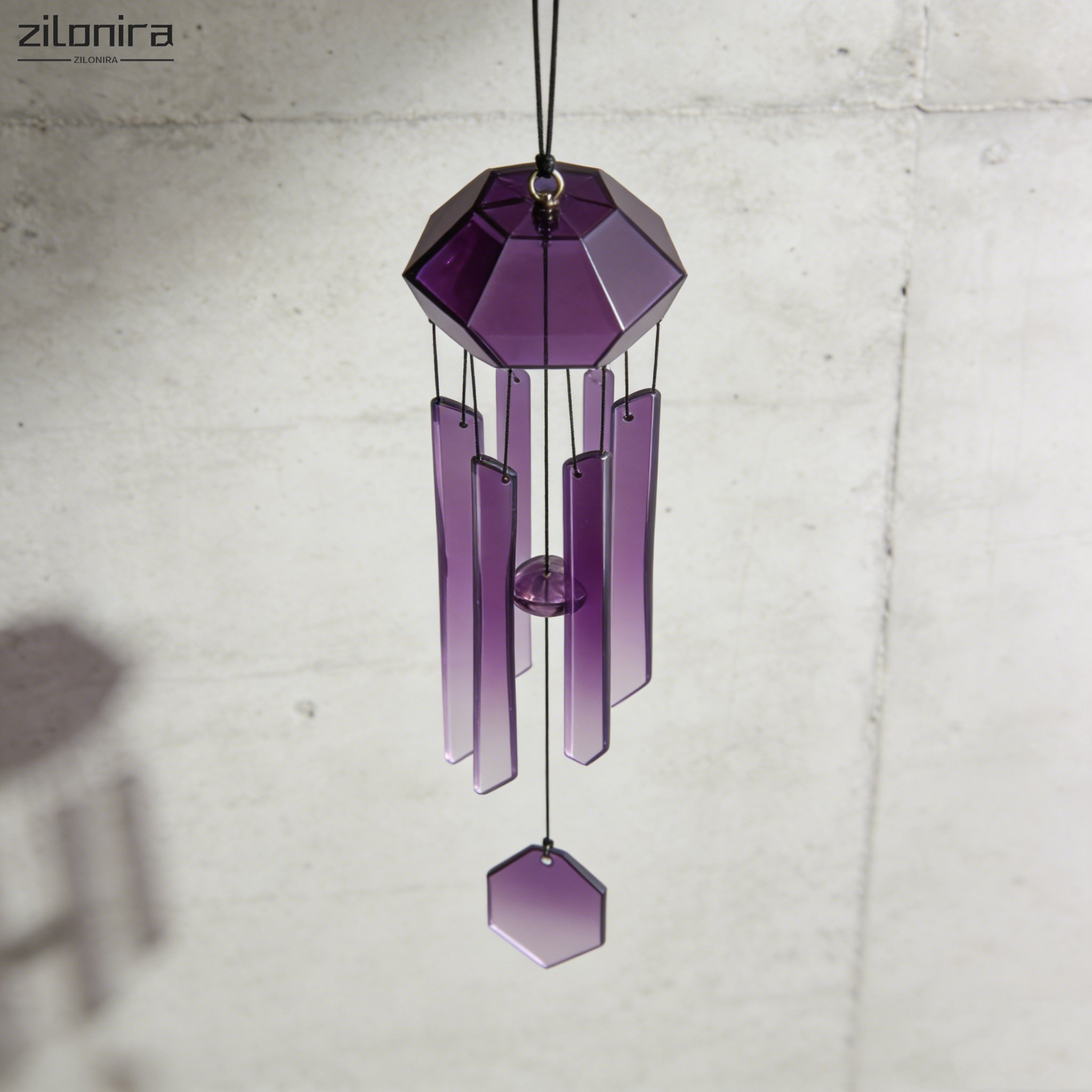 보라색 기하학형 윈드 벨