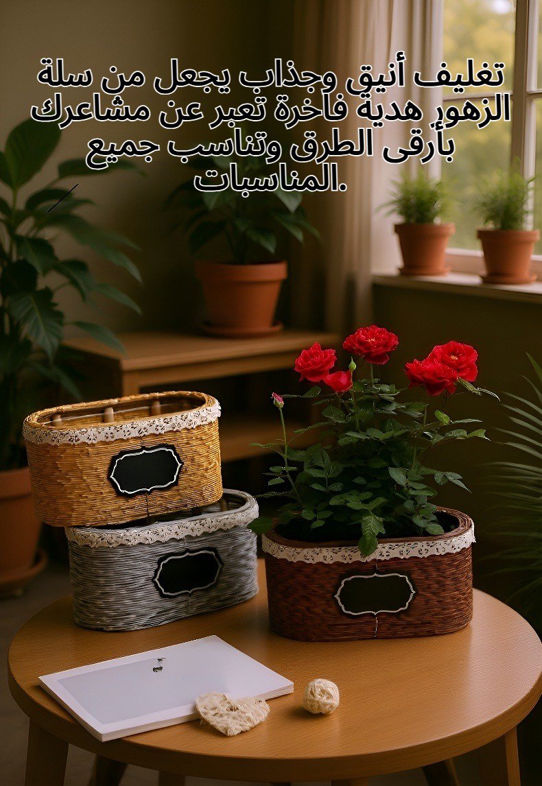 سلة زهور طازجة ملونة