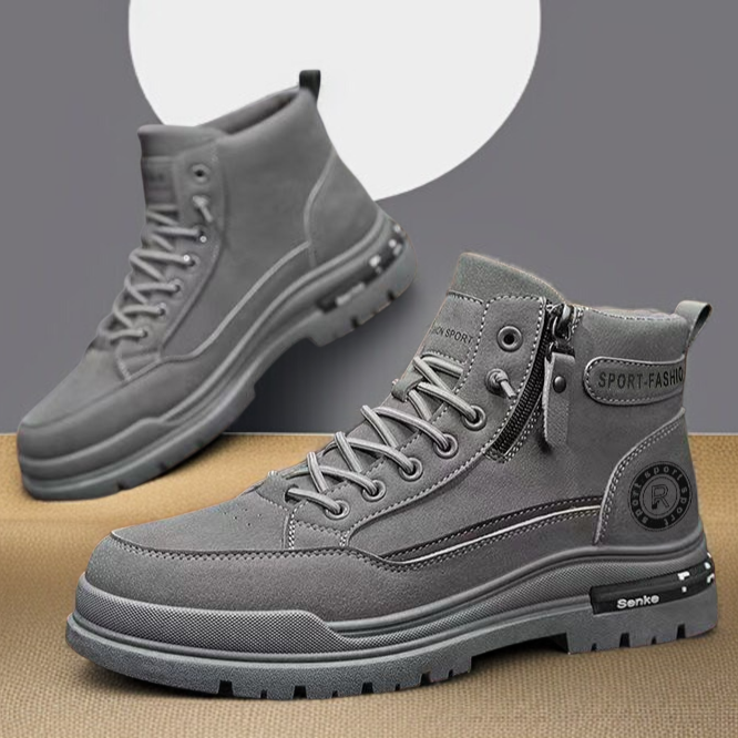 남성 워커 미들 카고 내마모성 미끄럼 방지 면화 겨울 기모 남성화