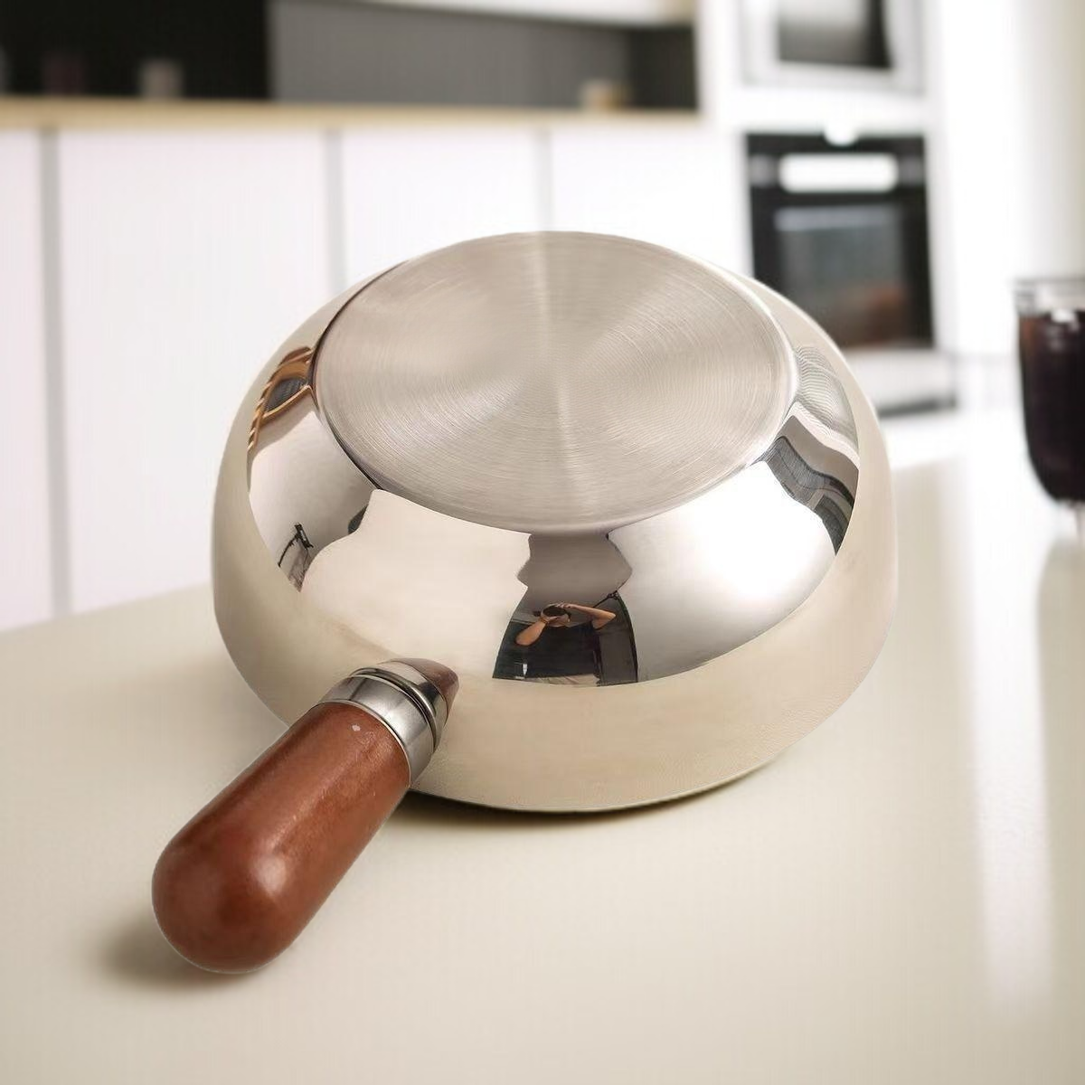 Single-Serve Stainless Steel Small Pot, High-Value Mahogany Style Snack Pot