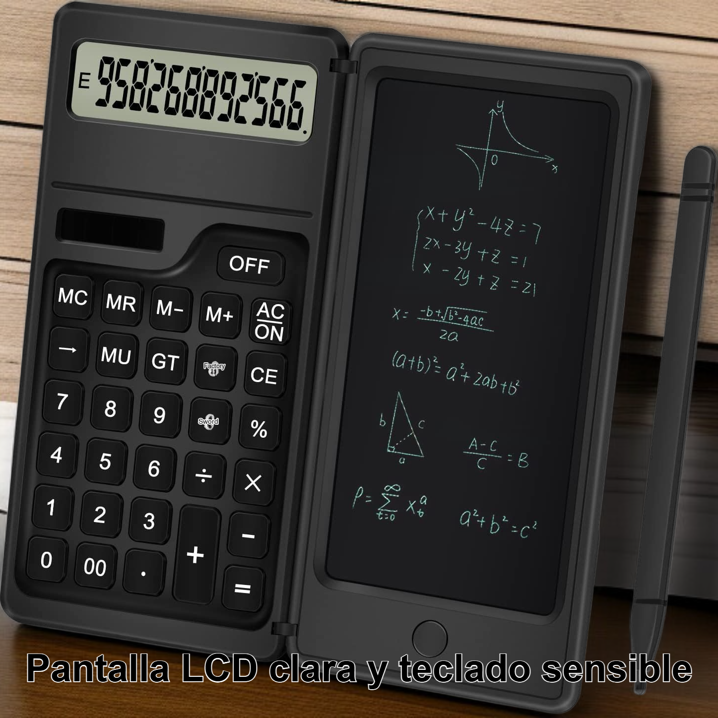 Calculadora con tableta de escritura a mano
