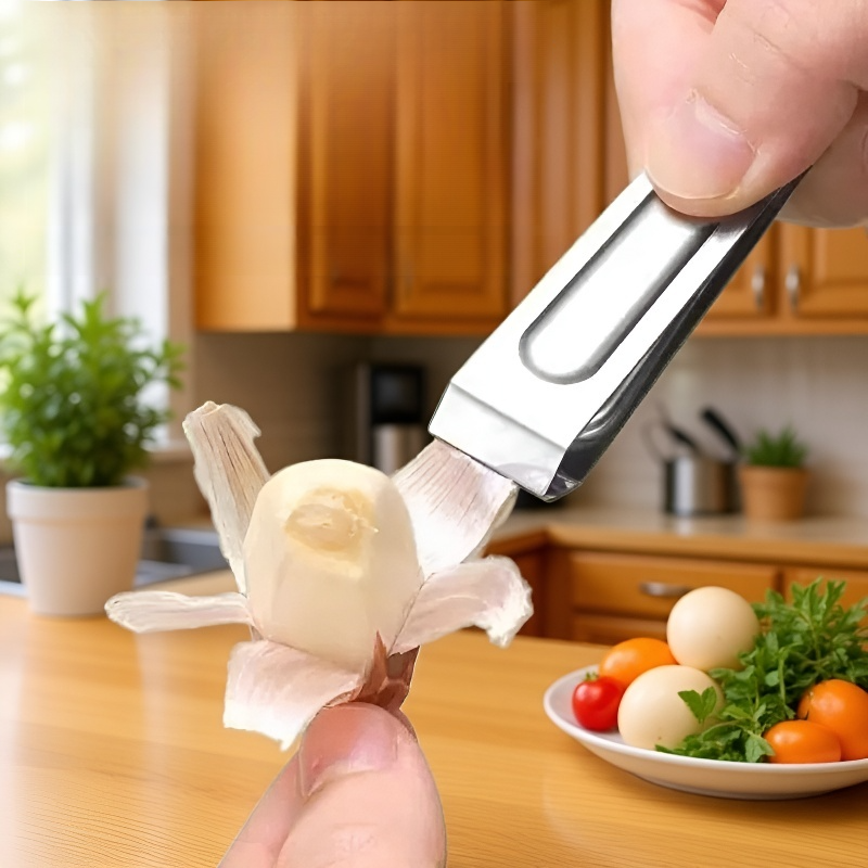 Pelador y prensador de ajo de acero inoxidable