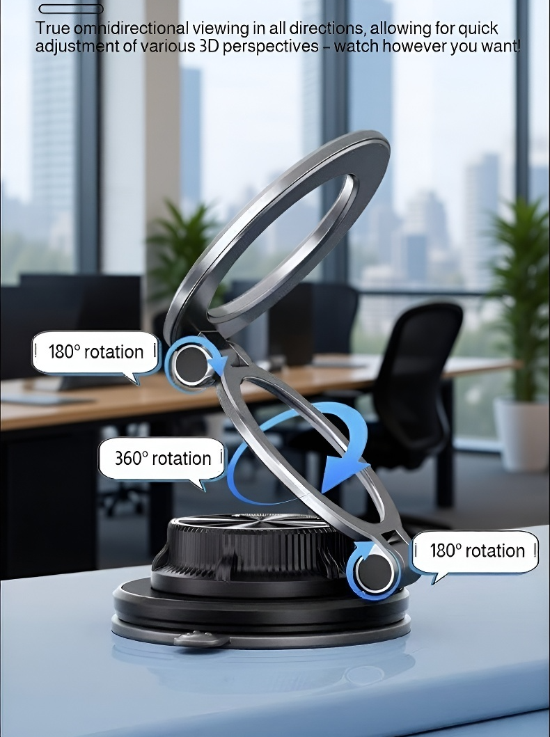 Slim suction phone holder holding smartphone securely in car