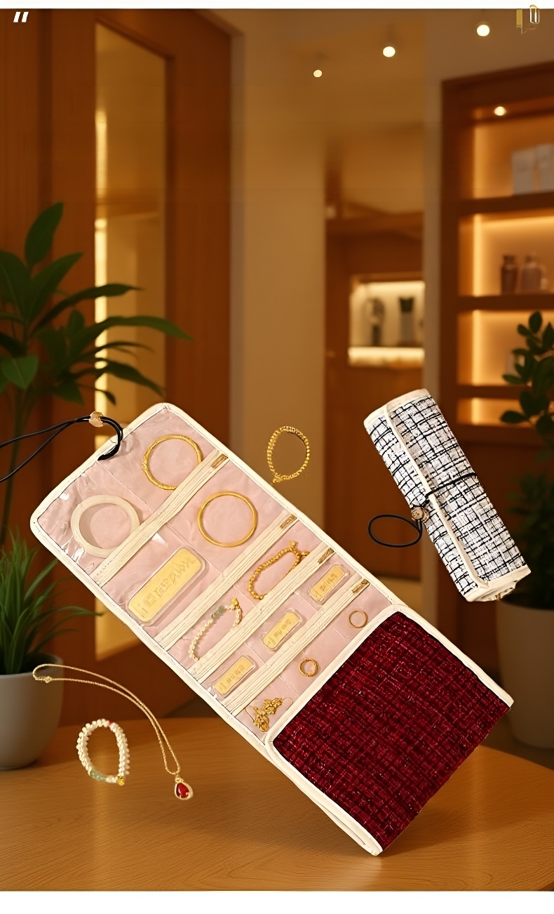 Schmucktasche in klassischer Chanel-Optik mit goldenen Details