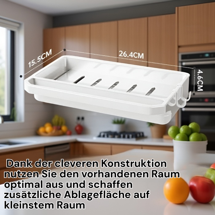 Küchenaufbewahrungsregal für Geschirrtücher und Abtropfkörbe