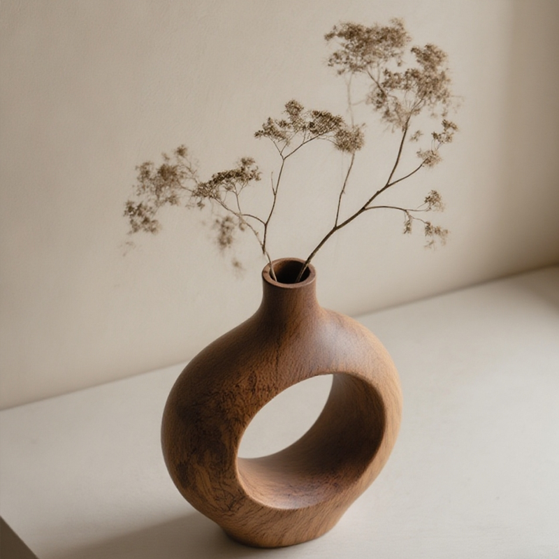 木工花瓶インテリアの美しいデザイン