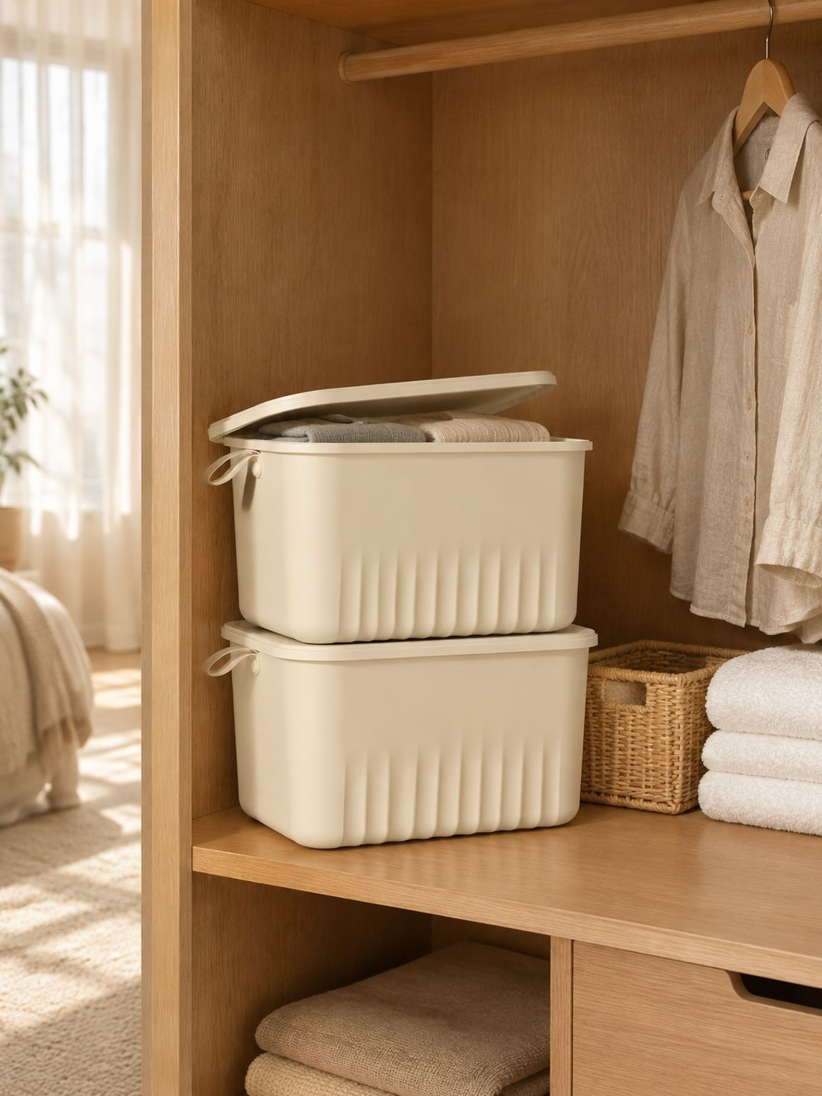 Caja organizadora portátil para juguetes y ropa