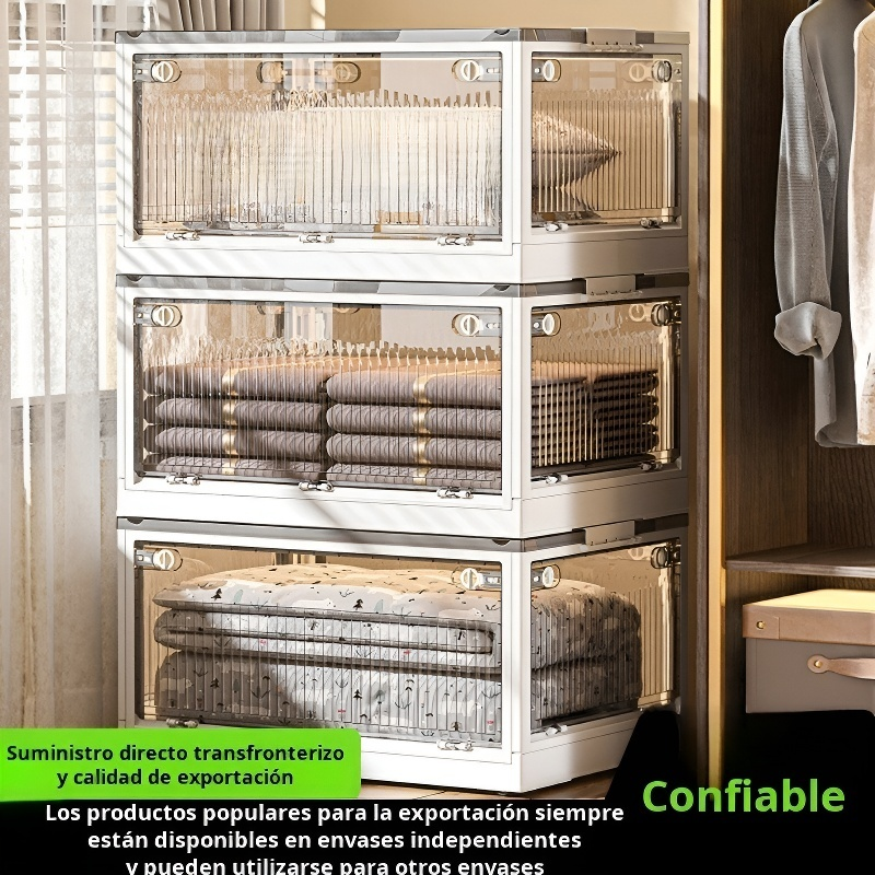 Armario plegable de plástico grueso, caja de almacenamiento para ropa, colcha, caja de almacenamient