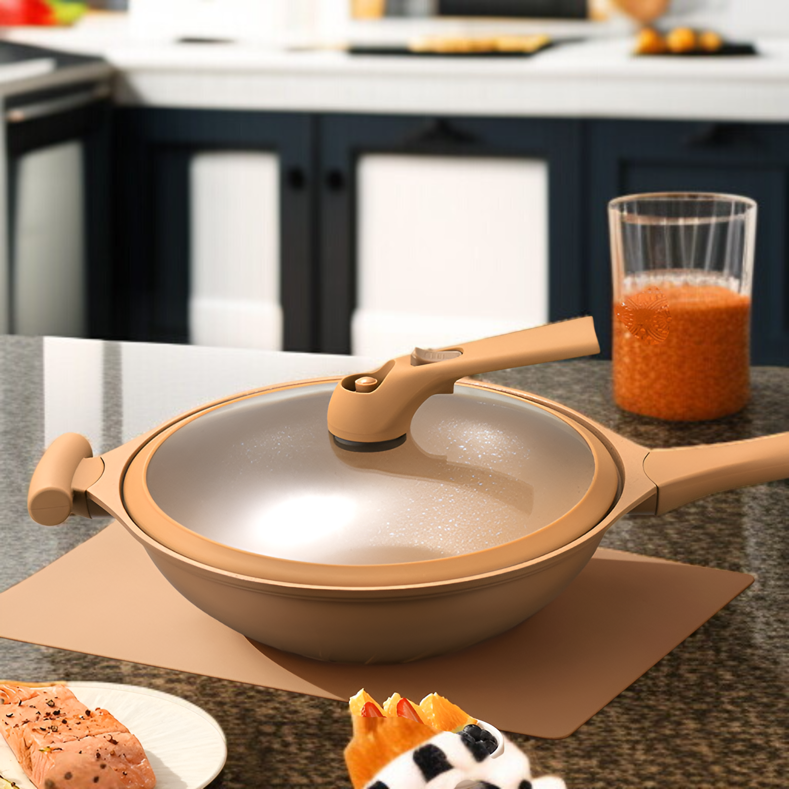 家庭用土鍋ノンスティックポット微圧力フライパン健康ノンスティック揚げ鍋ダイキャスト鍋キッチン調理鍋