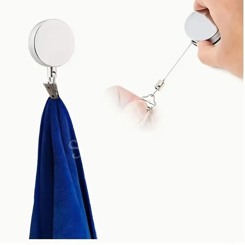 4CM 타월걸이 클립 이지릴 노타공 평면 스틸와이어 스펀지 접착식 리트랙터