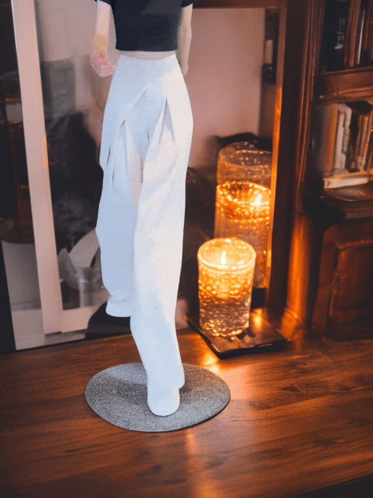 여성 모던 와이드 팬츠 정장 캐주얼 팬츠 패션 와이드 팬츠