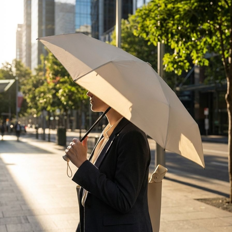 超軽量ブラックビニール製日傘