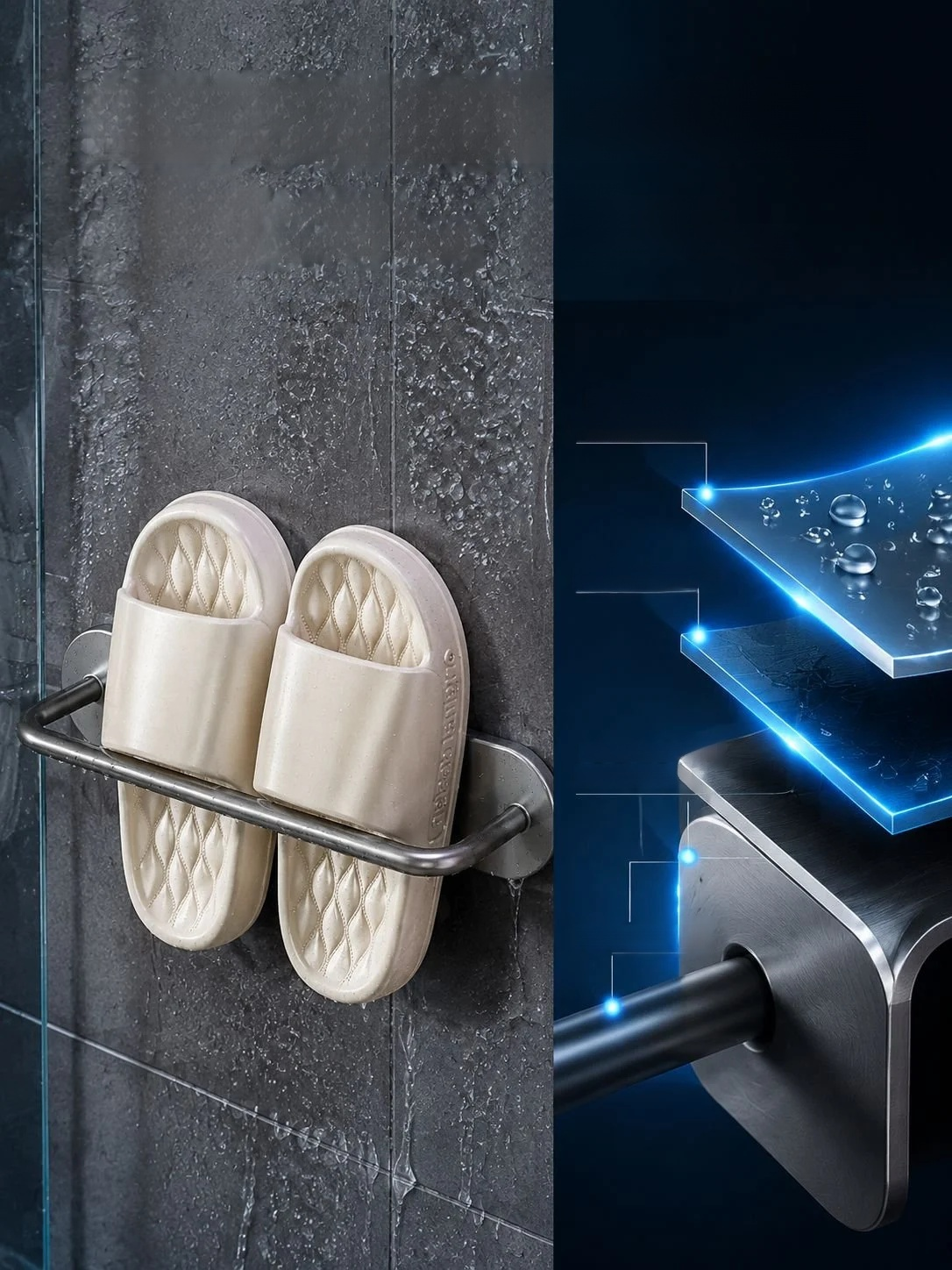 Organizador de zapatos doméstico con sistema de drenaje para mayor practicidad