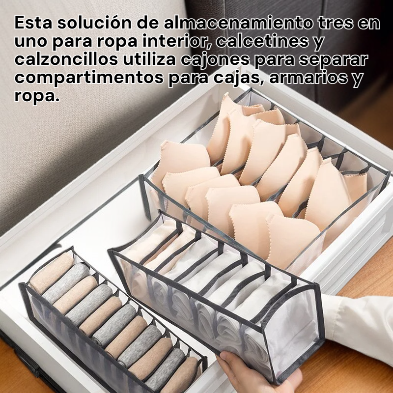Caja organizadora de cajones para ropa interior, calcetines y ropa