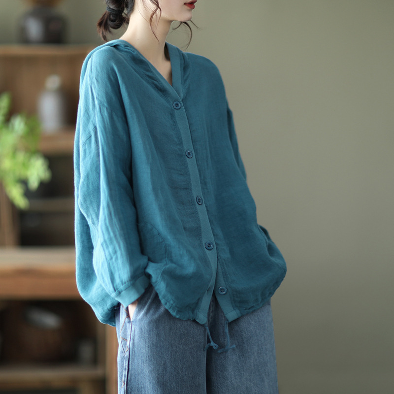 Damen-Cardigan mit UV-Schutz, atmungsaktiv und einfarbig
