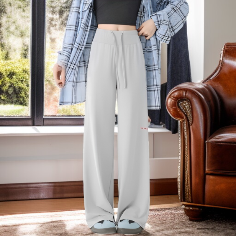 여름 살 가리고 날씬해 보이는 자외선 차단제 와이드 팬츠 하이웨스트 날씬해 보이는 아이스 얇은 팬츠 여아 쿨 와이드 자외선 차단 팬츠