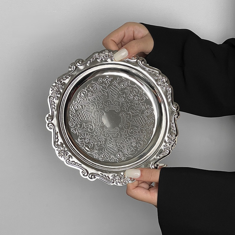 Vintage Engraved Metal Small Tray