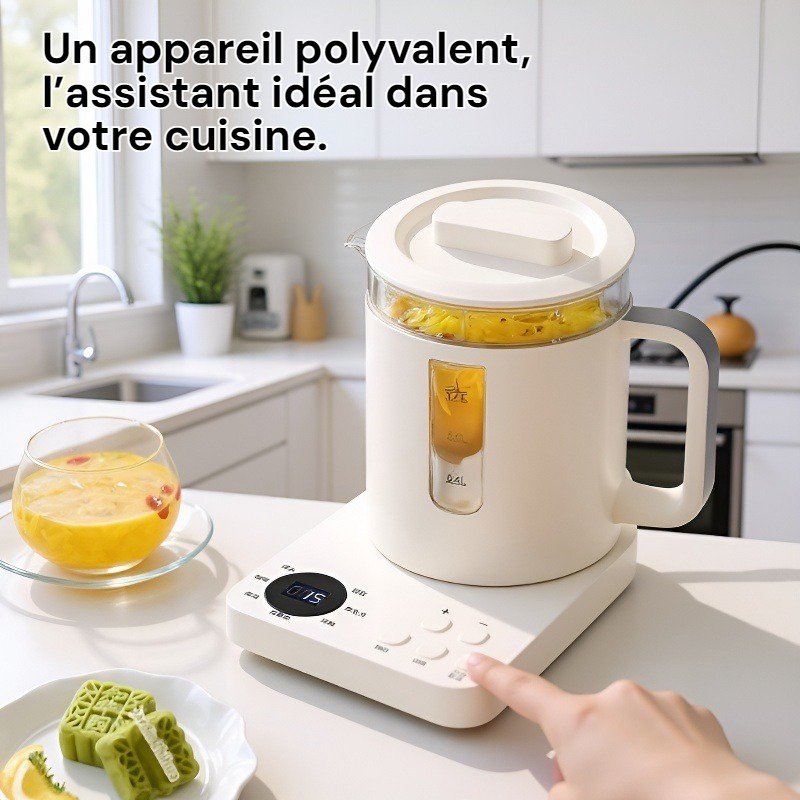 Bouilloire de santé en verre domestique multifonction, pour cuire l'eau, le thé et les remèdes