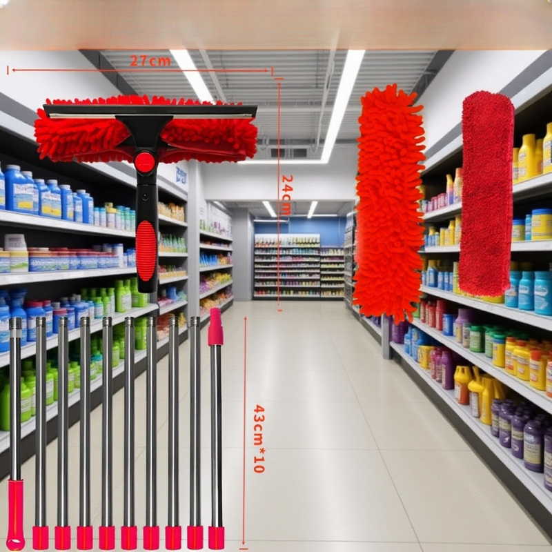 JMY Zwei-in-Eins-Fensterreinigungsschaber Glasreinigung Artefaktreinigung spezielles doppelseitiges 